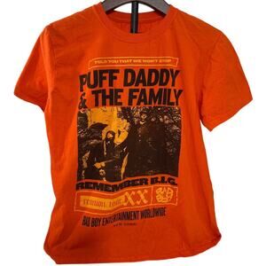 The Notorious Big Puff Daddy and the Family Orange T Shirt Size Medium